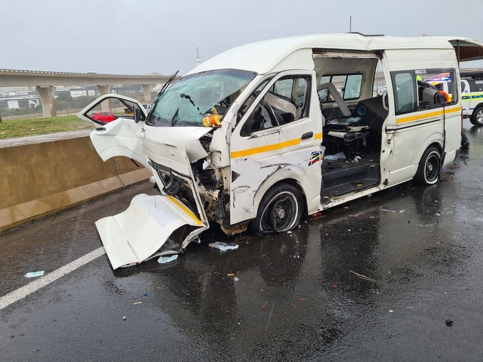 Minibus taxi transporting South African learners